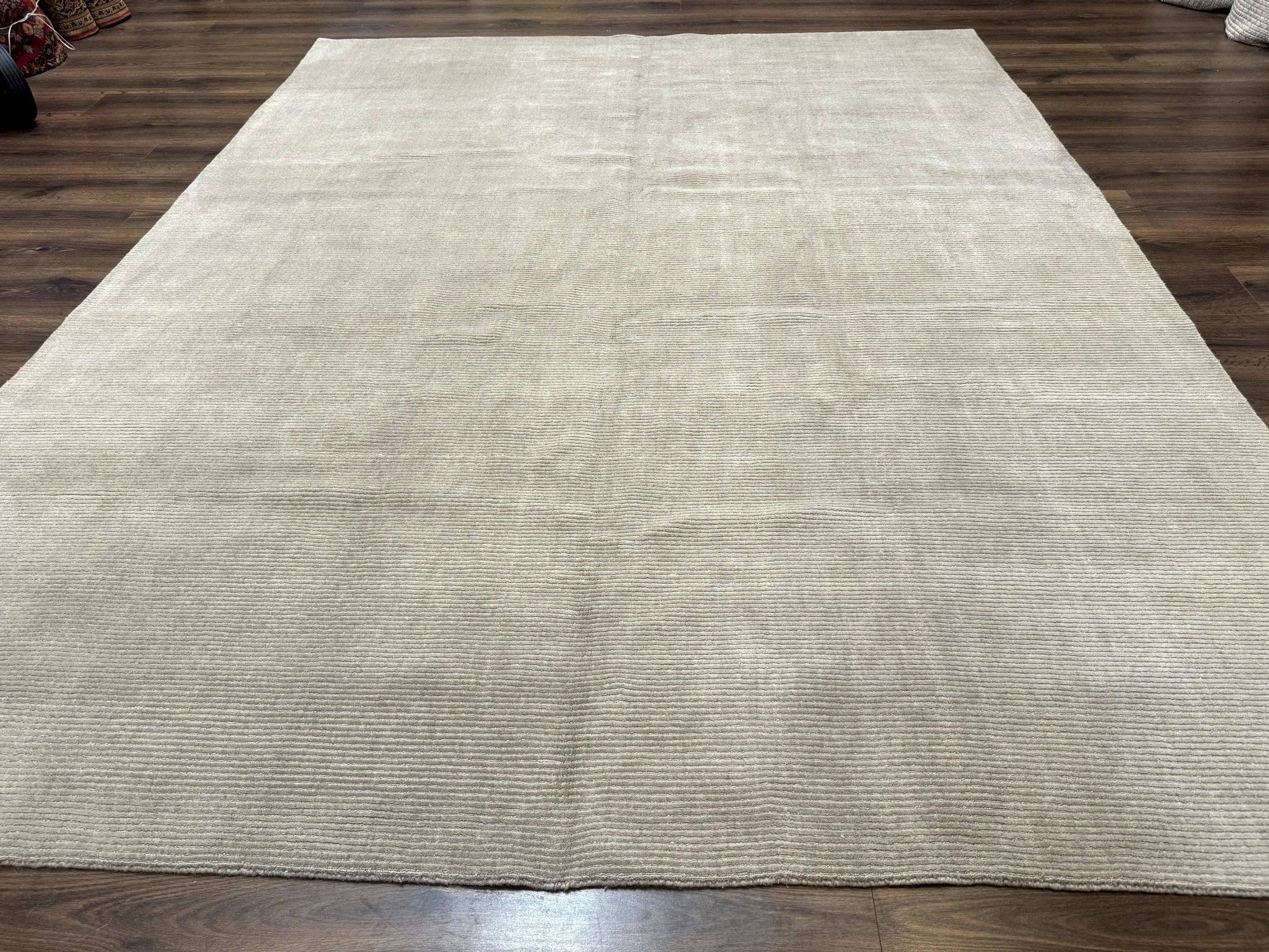 Tibetan Rug 8x10 Taupe Handmade Wool Modern Contemporary Carpet by Jewel Rugs