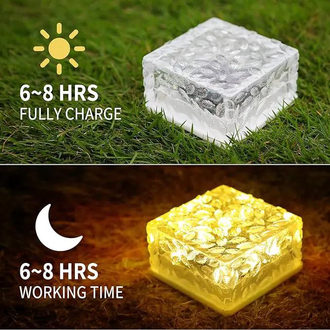 Solar Brick Lights, Outdoor Solar Lights, 4.3 * 4.3in Solar Lights 3 Pieces, Fairy Lights, Solar Brick Landscape Path Light for Garden Decor Outside,Walkway, Patio Decor by GreenHaven Gardens
