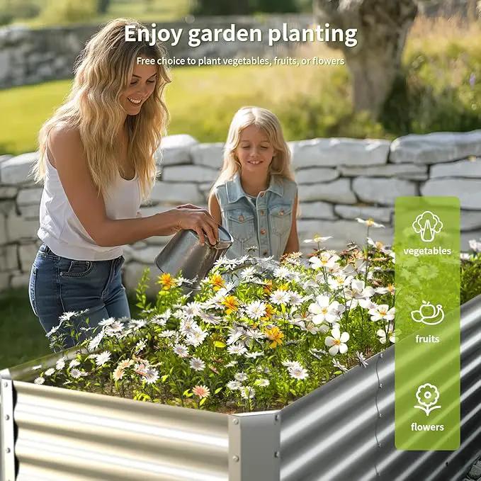 8X2.3X2FT Galvanized Raised Garden Beds Outdoor,Planter Raised Beds for Gardening, Vegetables, Flowers,Large Metal Garden Box,Deep Plant Flower pots Outdoor. by GreenHaven Gardens