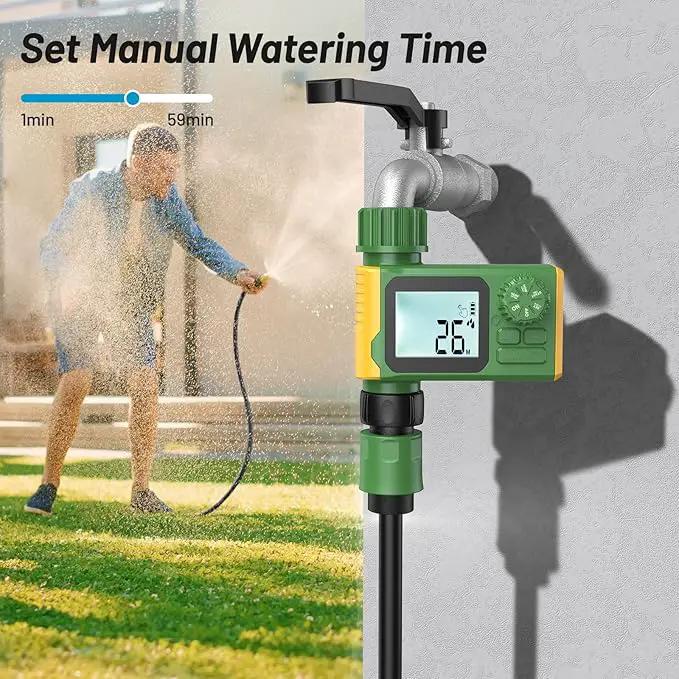Sprinkler Timer, Hoses Timer for Watering, Outdoor Irrigation Timers, Water Scheduling Device for Tube Programmable with Auto/Manual/Rain-Delay System, Water Hoses Timers for Yard, Lawn, Pool(Green) by GreenHaven Gardens