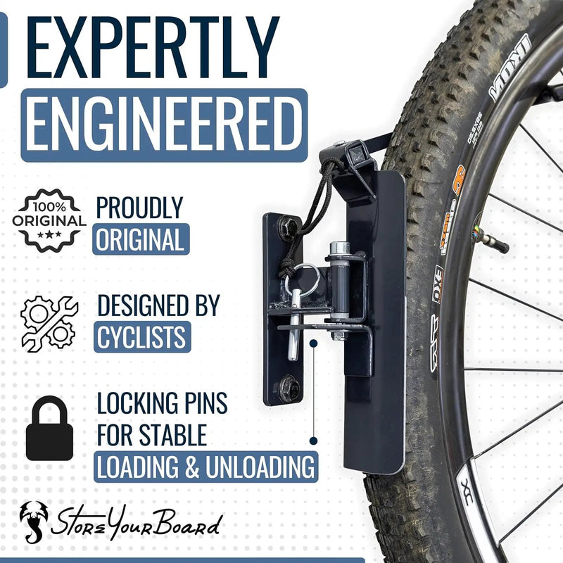 StoreYourBoard Bike Swivel Rack – Wall Mounted Garage Bike Storage, Vertical Hanger with 120° Swing Design & Stopper, Space-Saving Indoor Wall Mount – Fits Kids Bikes, BMX & More by GreenHaven Gardens