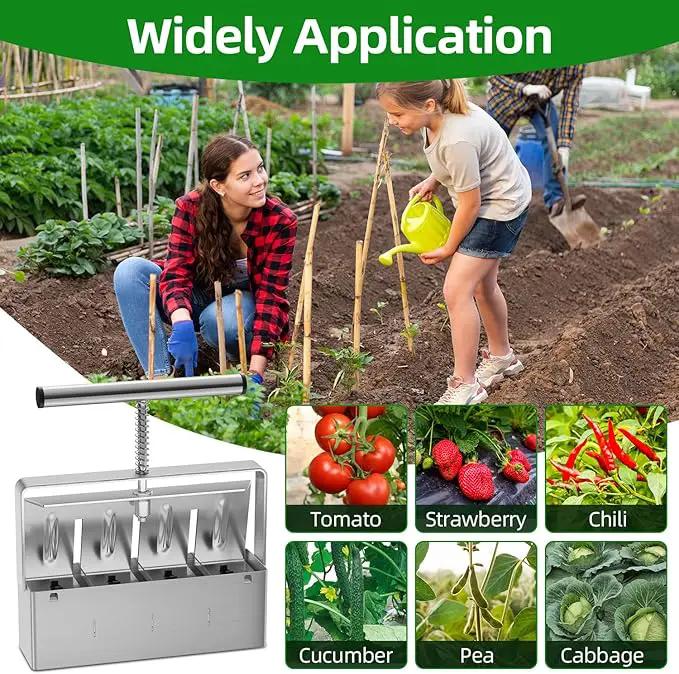 Soil Blocker, Soil Block Maker for Seed Starting with Strong Hand Held, 4 Pcs 2-Inch Soil Blocking Tool for Grow Seedling, Seed Starter Soil Tray Garden Potting Soil, Indoor Outdoor Plants by GreenHaven Gardens