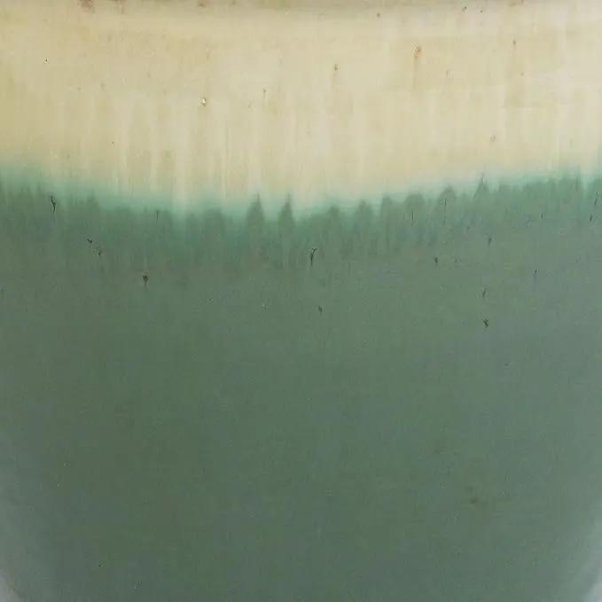 Sunnydaze Studio Large Ceramic Plant Pot - Round Outdoor Glazed Ceramic Planter Pot with Drainage - Seafoam - 14.5" by GreenHaven Gardens