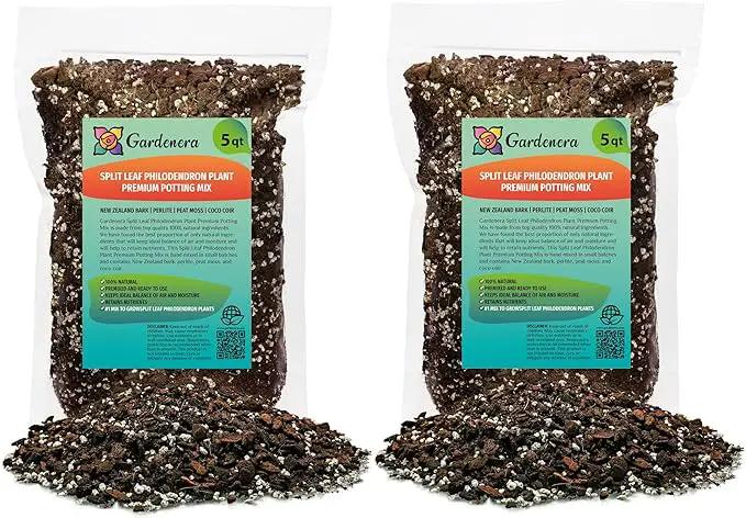 Split Leaf Philodendron Planting Mix - Promotes Steady Growth and Vibrant Foliage - 10 Quart (2 Bags of 5 Quart) by GreenHaven Gardens