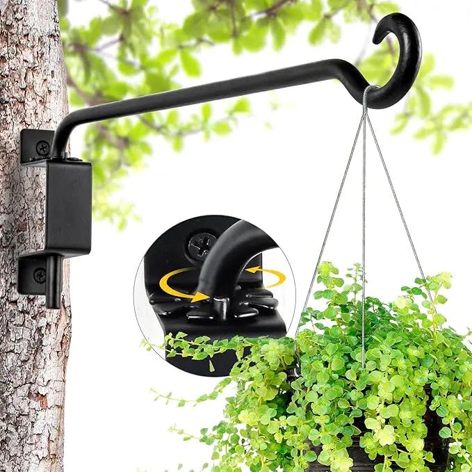 Qiang Ni Swivel Plant Hanger Bracket: Bird Feeder Hanger for Outdoor Wall Mount (12 - B-2pcs, 12 Inch) by GreenHaven Gardens