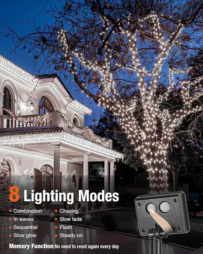 1 Pack Solar Fairy Lights for Outside Waterproof, 49FT/15M 150LED Solar String Lights Outdoor 8 Modes Solar Twinkle Lights for Garden Yard Christmas Tree Wedding Party Decor, Cool White by GreenHaven Gardens