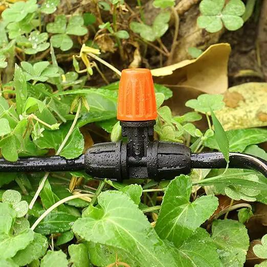 Upgraded 1/4" Drip Irrigation Fittings：60 Pieces Set-15 Couplings 15 Tees 5 Crosses 10 Elbows 10 End Plugs 5 Micro Dripper, Leak Free Barbed Locked Connectors for 1/4 Inch Irrigation Tubing by GreenHaven Gardens