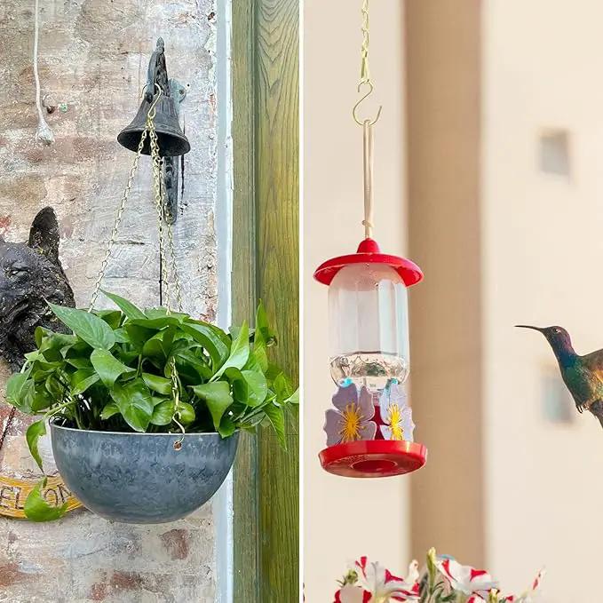 RIFNY Gold Hanging Chains with Hooks, 10 Pieces 20 Inch Chain for Hanging Bird Feeders Planters Baskets Billboards Lanterns Wind Chimes Ornaments Outdoor/Indoor Use (20 inch 10pcs) by GreenHaven Gardens