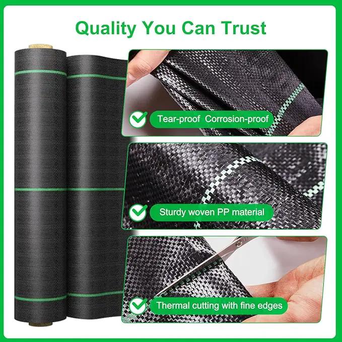 Weed Barrier Fabric for Weed Control – 13FT x 115FT with Staples, Heavy-Duty Landscape Fabric, Driveway Fabric 3.5OZ for Garden, Gravel, Pathways, Erosion Control, Construction, and Outdoor Projects by GreenHaven Gardens