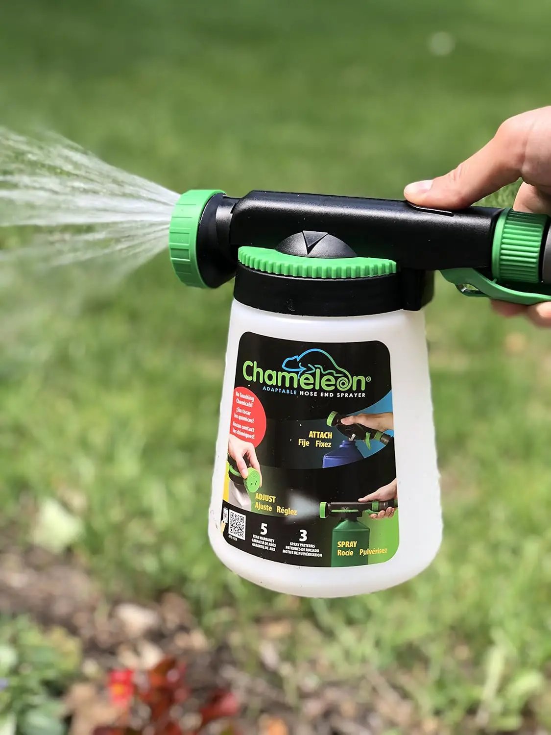 RL Flo-Master Chameleon Hose End Sprayer for use with Fertilizers, Weed Killers, Fungicides and Insect Killers, 32 ounce Refillable Bottle Included by GreenHaven Gardens