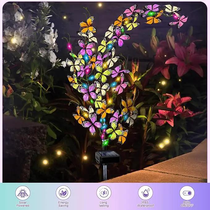 Solar Garden Lights Outdoor, 2 Pack New Sunflower Light for Outside, Solar Willow Vine Light with 46 LED Sunflowers, Waterproof Decor for Yard, Patio, Pathway, Gardening Gifts (2Pack Butterfly) by GreenHaven Gardens