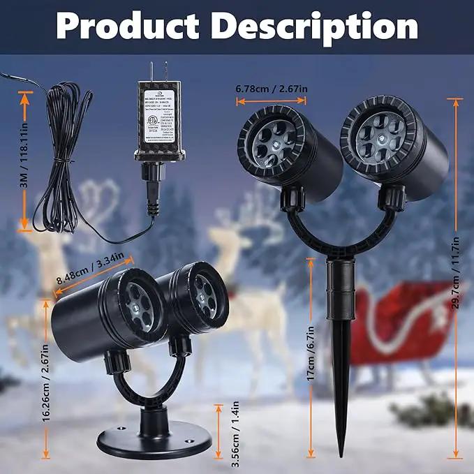 Snowflake Christmas Projector, LED Snow Lamp with Timer for Indoor/Outdoor Decor by GreenHaven Gardens