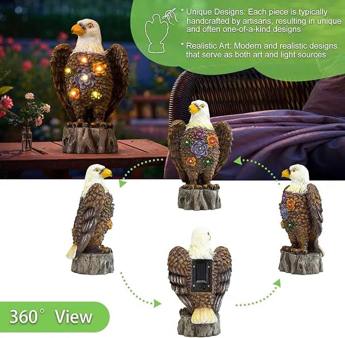 TAKE ME Gardening Gifts Outdoor Decor Eagle Solar Lights Christmas Garden Gifts for Eagle Lovers Birthday Gifts for Women Garden Decor Patio Yard Decor (Brown Eagle) by GreenHaven Gardens
