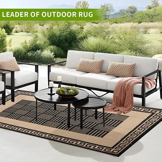 Outdoor Rug 6x9 ft Waterproof, Reversible Outdoor Plastic Straw Rug for Patios Clearance, Outdoor Area Rug Carpet RV Mat for Camping Backyard Deck Porch by GreenHaven Gardens