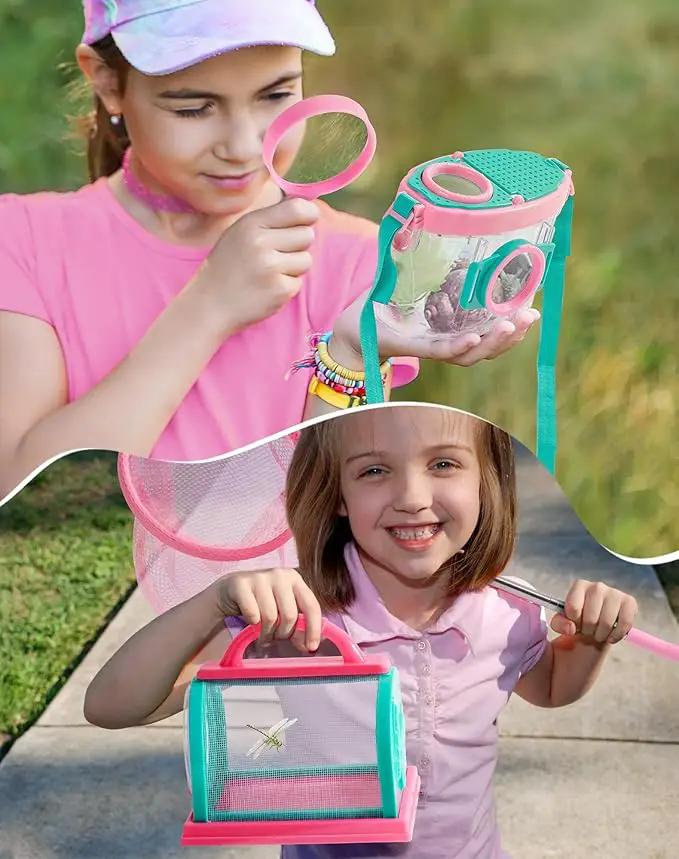 ROBUD Kids Explorer Kit, Bug Catcher Kit with Bag Kit, Pink Outdoor Exploration Set for Camping, Montessroi Toy for Kids Coming Closer to Nature，WRP28 by GreenHaven Gardens