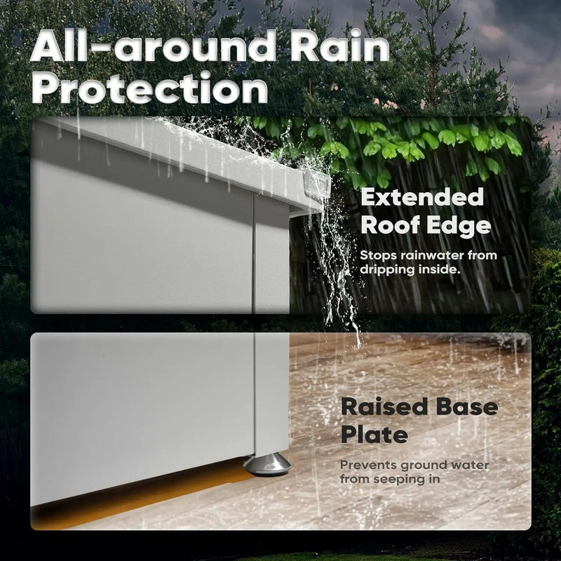 Quictent Metal Deck Box 150 Gallon Outdoor with Hydraulic Lid, Easy Assemble Waterproof Weather-Resistant Storage Bin, 660LBS Capacity for Patio/Garden/Poolside, White by GreenHaven Gardens