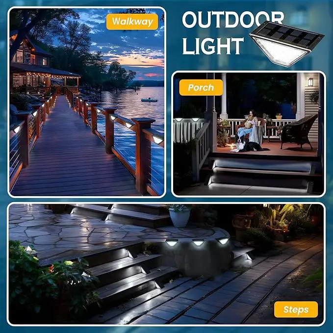 SOLPEX Solar Step Lights for Outside, 24 LEDs Solar Stair Lights Outdoor Waterproof Decor for Porch, Front Door, Stair, Step, Deck, Fence, Balcony, Patio, Wall, Yard, Garden(12 Pack, Cold White) by GreenHaven Gardens