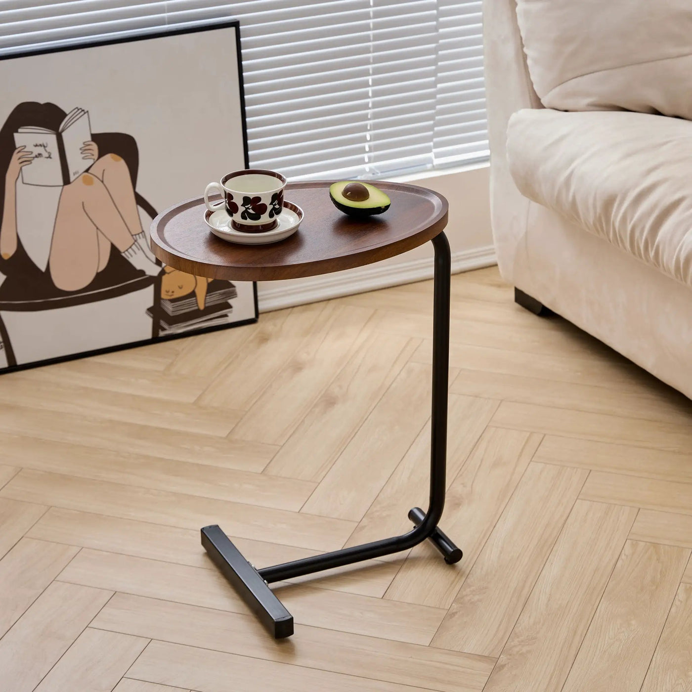 C-Shaped Side Table for Sofa and Bedroom by HouseOfZazla