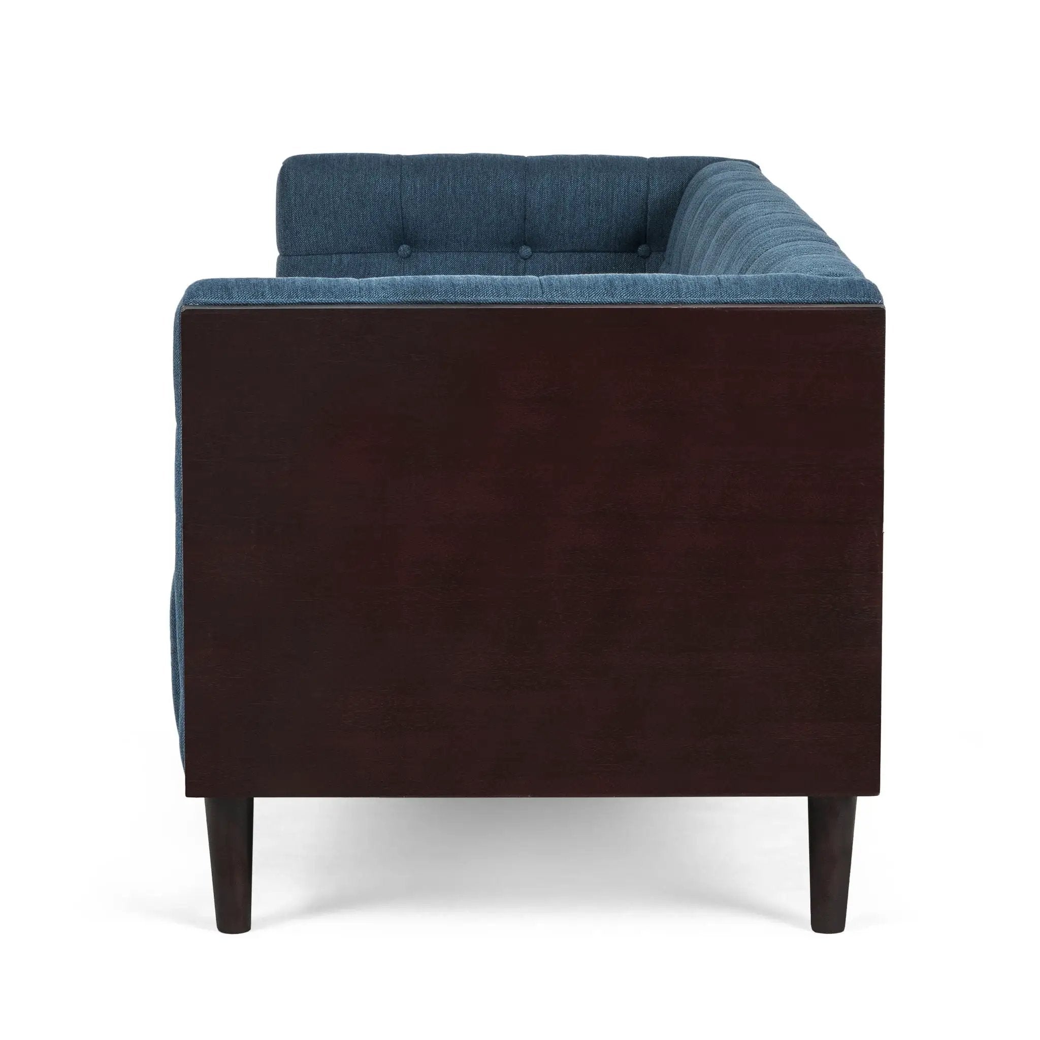 Contemporary Mid-Century Charm 3 Seater Sofa With Button Tufted Waffle Stitching by HouseOfZazla