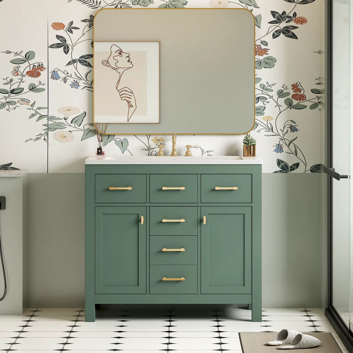 Bathroom Vanity With Sink Combo Set, Modern Bathroom Cabinet With 4 Drawers by HouseOfZazla