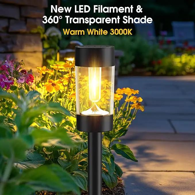 Solar Lights Outdoor, 12 Pack Waterproof Solar Landscape Lighting for Pathway Garden Yard Path Walkway Driveway Lawn Patio Outside Decor, Warm White by GreenHaven Gardens