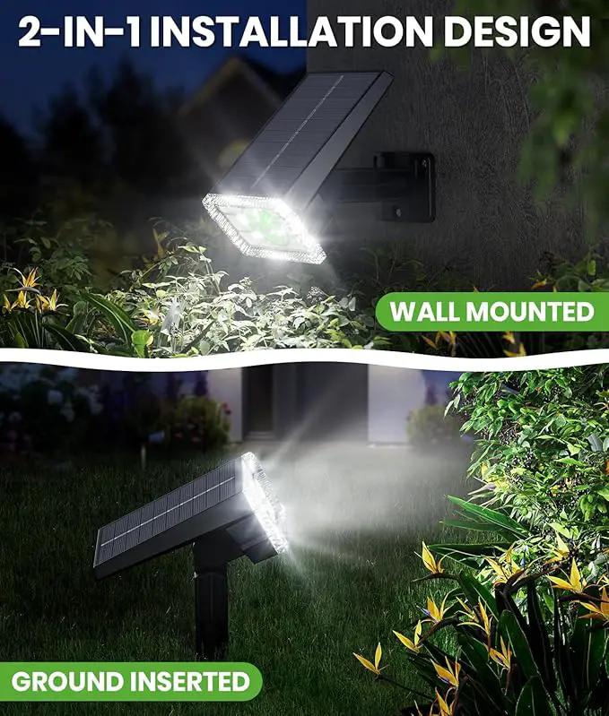 Bright Solar Spot Lights Outdoor, [58 LED/12000K/3 Modes] Solar Lights Outdoor Waterproof IP67, Auto On/Off, 2-in-1 Wall Light Flood Light for Tree Yard Garden Pathway, 2 Pack by GreenHaven Gardens