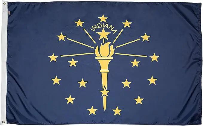 FlagSource Indiana Nylon State Flag, Made in the USA, 5x8' by GreenHaven Gardens