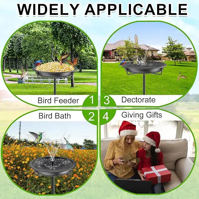 Metal Bird Bath for Outside Garden Birdbath Bowl, 36.2" Height Freestanding Bird Feeders for Outdoors with 4 Prongs Base Stake, Standing Birdfeeders for Yard Lawn Decor (Black) by GreenHaven Gardens
