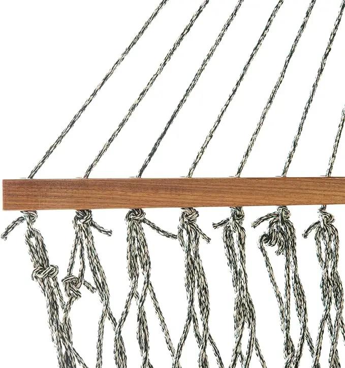 Original Pawleys Island Large Green Oatmeal Heirloom Tweed DURACORD® Rope Hammock with Extension Chains & Tree Hooks, Handcrafted in The USA, 450 LB Weight Capacity, 13 ft. x 55 in. by GreenHaven Gardens