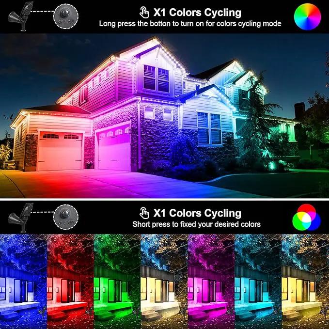 T-SUNUS Halloween Solar Landscape Spotlights Color Changing, Christmas Solar Spot Lights Outdoor Waterproof IP55 Adjustable for Yard Lighting Wall Lights Auto On/Off for Pathway Garden 2 Pack by GreenHaven Gardens