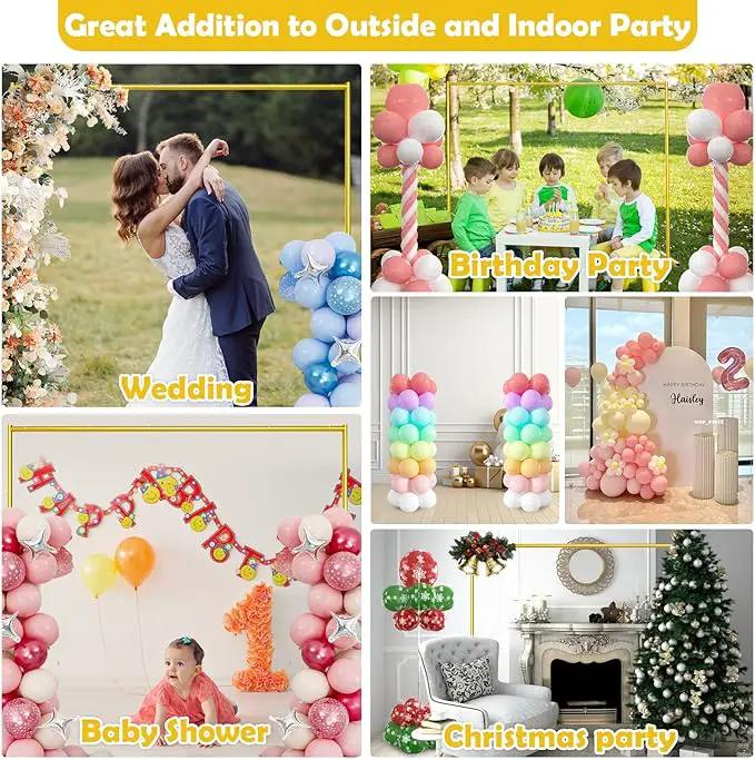 Wedding Arch Backdrop Stand 6.5FT Metal Backdrop Stand with 2 Pcs Adjustable Balloon Column Stand Gold Wedding Arch Frame for Birthday Party Graduation Baby Shower Ceremony Outdoor Supplies Décor by GreenHaven Gardens