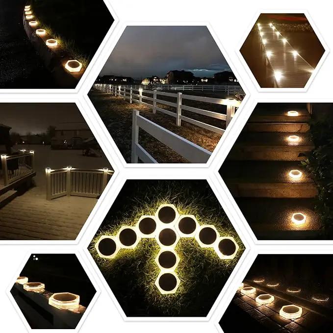 YiLaie Solar Deck Lights Outdoor Auto On/Off, Post Dock Lights Solar Powered Warm White Solar Driveway Lights Markers Waterproof(4 Pack) by GreenHaven Gardens
