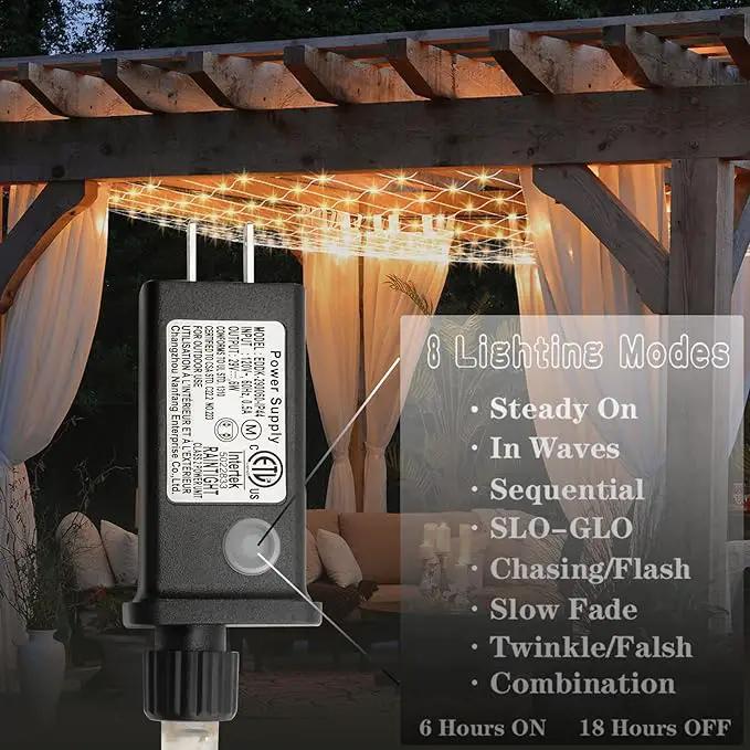Eueasy LED Net Lights, 270 LED 10x10FT with Timer & 8 Lighting Modes, Outdoor Net Lights for Gazebo, Bush, Wedding, Holiday by GreenHaven Gardens