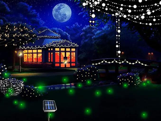 Solar Powered Firefly Lights,18 LED Fairy Automated Pulsating Firefly String Light Waterproof Garden Chasing Suitable for Swimming Pools, Fountain Fish Tanks, and Outdoor Decoration by GreenHaven Gardens