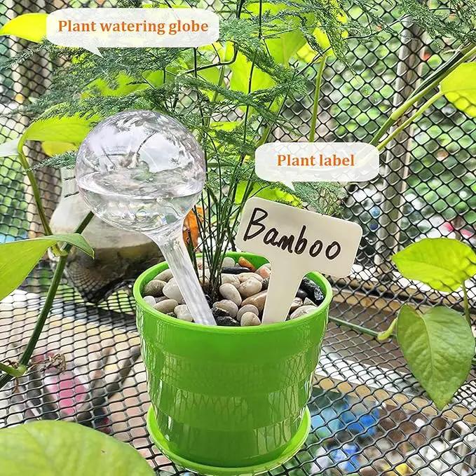 MOONSOUND Plant Automatic Watering Devices, Clear Plastic Self-Watering Bulbs Flower Automatic Watering Device While Away Garden Waterer for Plant Indoor Outdoor by GreenHaven Gardens