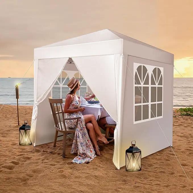 Outvita 6.5x6.5ft Pop Up Canopy Tent, Outdoor Instant Shelter Folding Canopy with 4 Side Walls and Carry Bag for Commercial Events, Party, Backyard BBQ, Camping White by GreenHaven Gardens