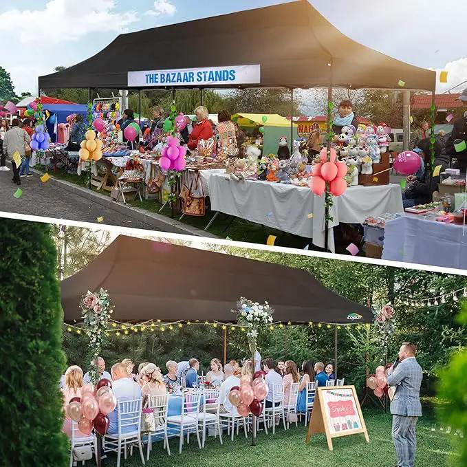 COBIZI 10x30 Pop Up Canopy Tent Heavy Duty with 8 Removable Sidewalls, Commercial Portable Tents for Parties Ez Up Canopy All-Weather Windproof & Waterproof and UPF 80+ Wedding Tent Sun Shelter by GreenHaven Gardens