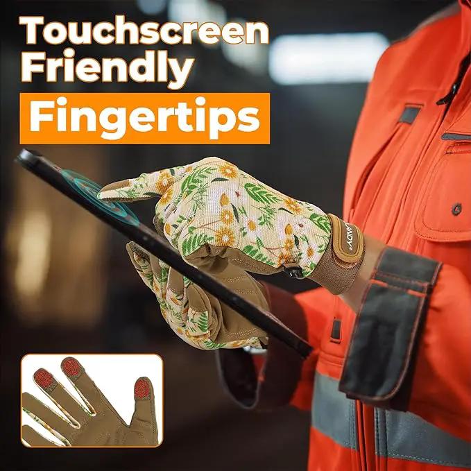 HANDLANDY Women Safety Work Gloves Utility Touch Screen Working Grip Glove for Yardwork Gardening Breathable Mechanic Gloves by GreenHaven Gardens