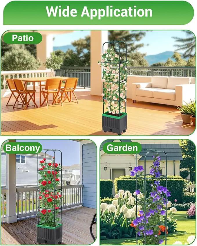 Tomato Planter Box with Trellis, 68.7" Tall Self Watering Tomato Cages for Climbing Vegetables Plant, Raised Garden Bed for Garden, Tomato Plant Support Pots for Patio Indoor Outdoor（68.7" ） by GreenHaven Gardens
