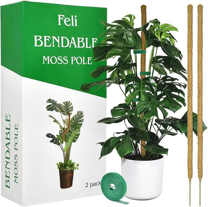 2 Pack Moss pole - 46 Inch Moss Pole Indoor - Monstera Plant Support - Plant Stakes for Indoor Plants - Plant Stiks support Tall - Moss Pole for Climbing Plants support - Monstera Pot - Moss Poles by GreenHaven Gardens
