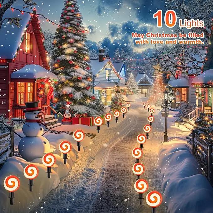 Ultimate Unicorn Christmas Decoration Lollipop Pathway Lights, Pathway Lights Decoration, Red Peppermint Lights Outdoor with Stakes, LED Lollipop Lights for Pathway Yard Sidewalk Garden Rooftop by GreenHaven Gardens