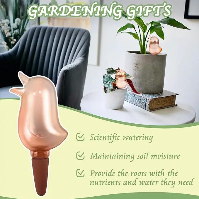 4 Pack Self Watering Spikes,Indoor Plant Watering Globes,Bird Shape Automatic Irrigation Spikes,Self-Watering Terracotta Spike,Plant Watering Devices(Red) by GreenHaven Gardens
