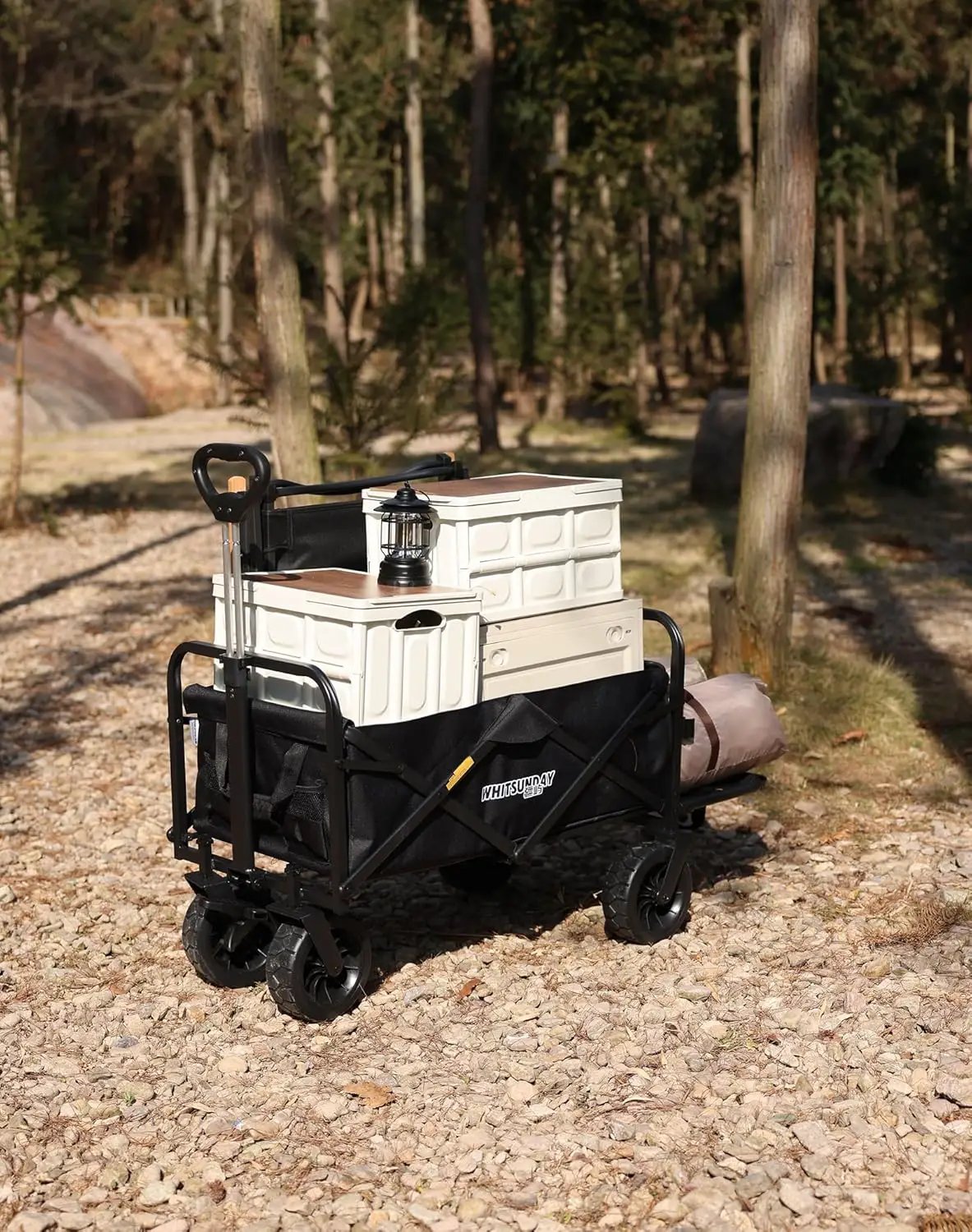 Whitsunday Collapsible Wagon with Tailgate for Camping Outdoor (Green, No Table) by GreenHaven Gardens