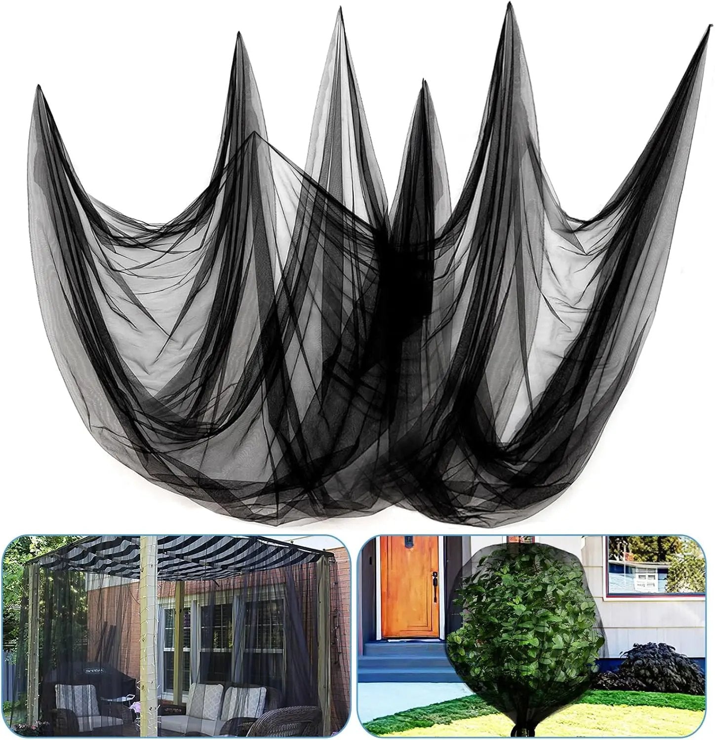 65x10ft Extra Large Mosquito Net, Mesh Netting for Garden Skin and Plants Protection, Patio Bird Bug Screen, Black by GreenHaven Gardens