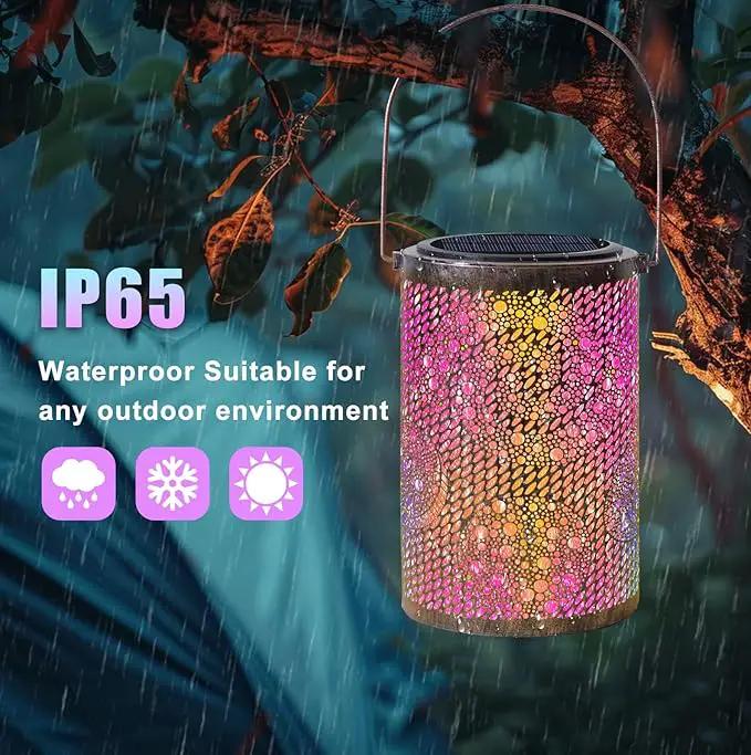 Solar-Powered Iron Art Lantern - Two Lighting Modes Waterproof Hanging Ambiance Lighting for Gardens & Patios, Perfect as Decorative Gift Housewarming Gift Mom Gifts (Bubble) by GreenHaven Gardens