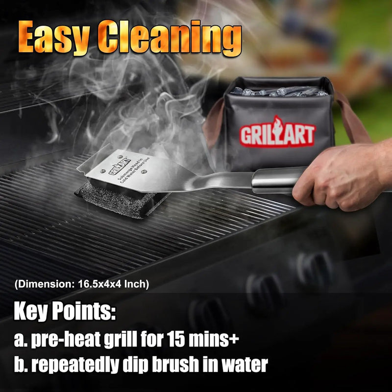 GRILLART Grill Brush Bristle Free Replacement Head - 2PCS by GreenHaven Gardens