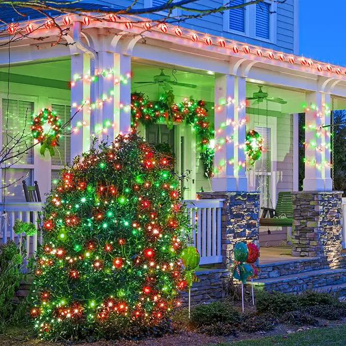 Vivideal 200 LED Red and Green Christmas Lights - 66ft String Lights Indoor Clear Wire 8 Modes Plug in Waterproof Fairy Lights with Timer Memory for Indoor Outside Bedroom Home Party Decorations by GreenHaven Gardens