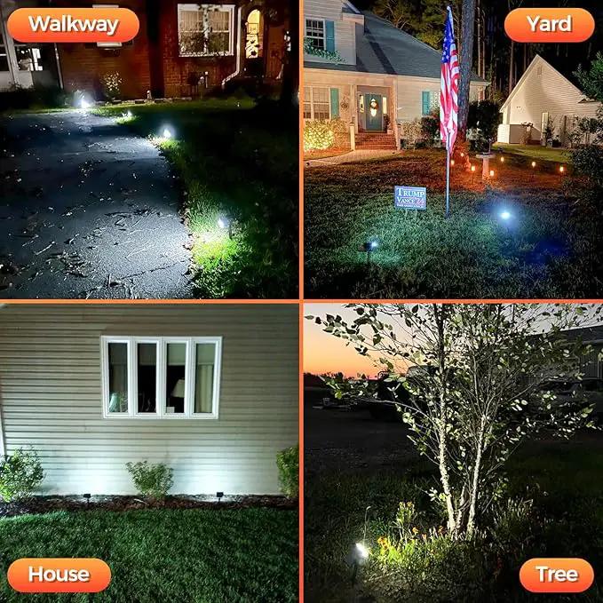 Solar Spot Lights Outdoor, 92 LEDs Landscape Lighting with 3 Lighting Modes and Auto On/Off, IP67 Waterproof Spotlights, Outdoor Solar Lights for Yard Garden, 2 Pack (Cool White) by GreenHaven Gardens