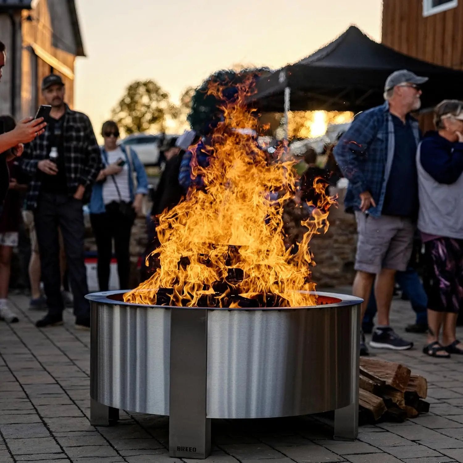 Breeo Smokeless Fire Pit (X Series 42, Corten Steel, Lid Included) | 46 inch Smokeless Firepit for Outside | 190 Pounds | Ideal for Large GatheringsCompatible with Wide Range of Breeo Accessories by GreenHaven Gardens