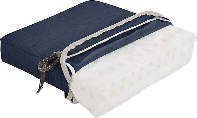 Classic Accessories Montlake Water-Resistant 25 x 18 x 4 Inch Patio Lounge Back Cushion, Heather Indigo Blue, Outdoor Loveseat Cushions by GreenHaven Gardens